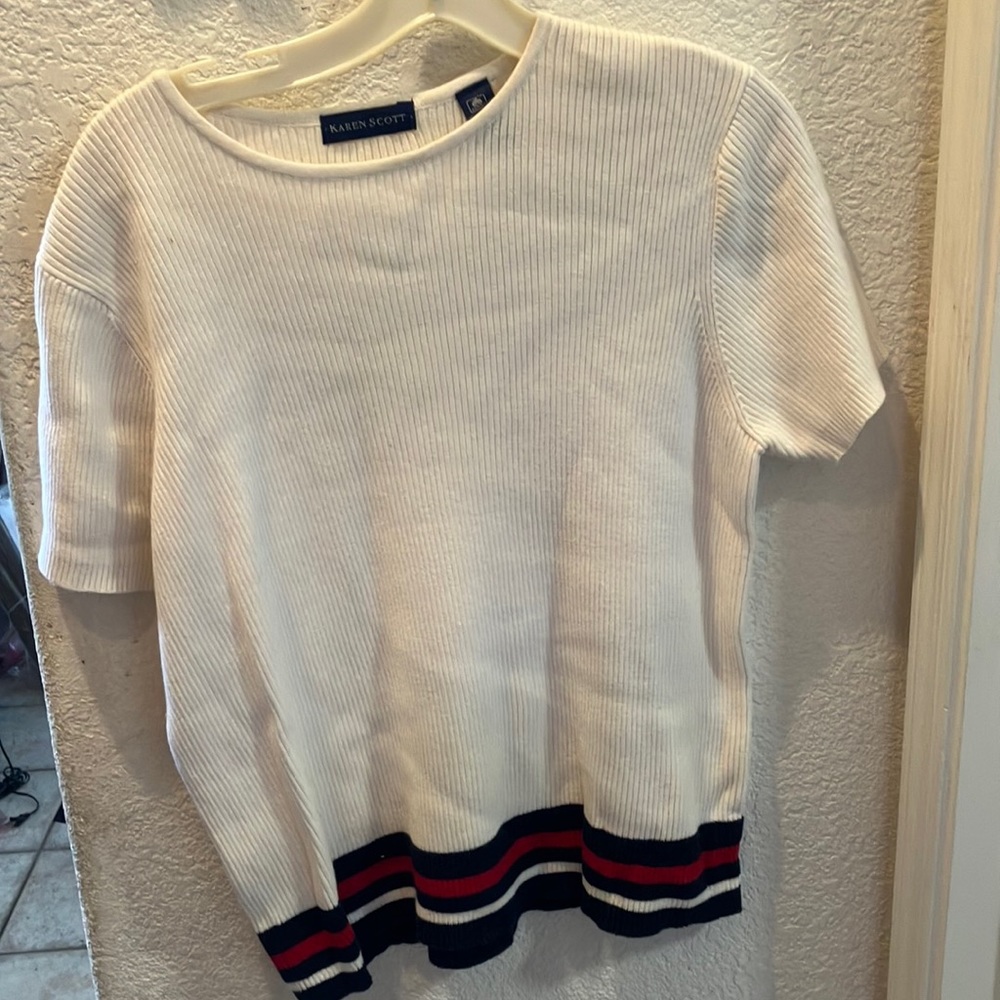 FINAL MARKDOWN Karen Scott cotton ribbed top large